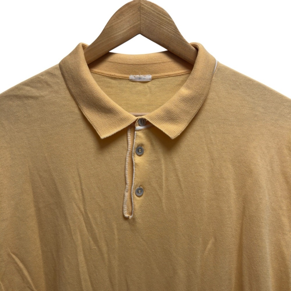 Malo Men's Sz 58 Orange Knit Cotton Short Sleeve Lightweight Golf Polo Shirt euc
